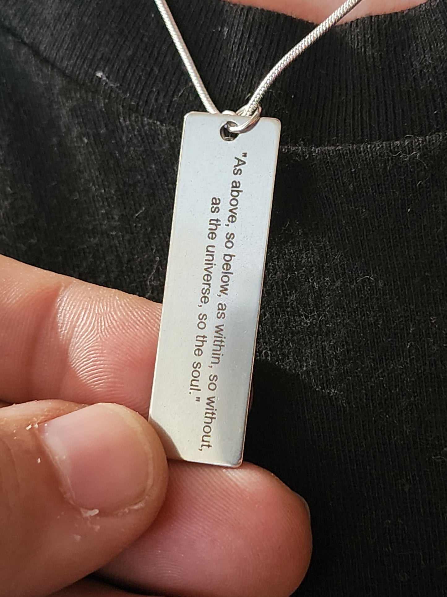 Moon phases quote necklace