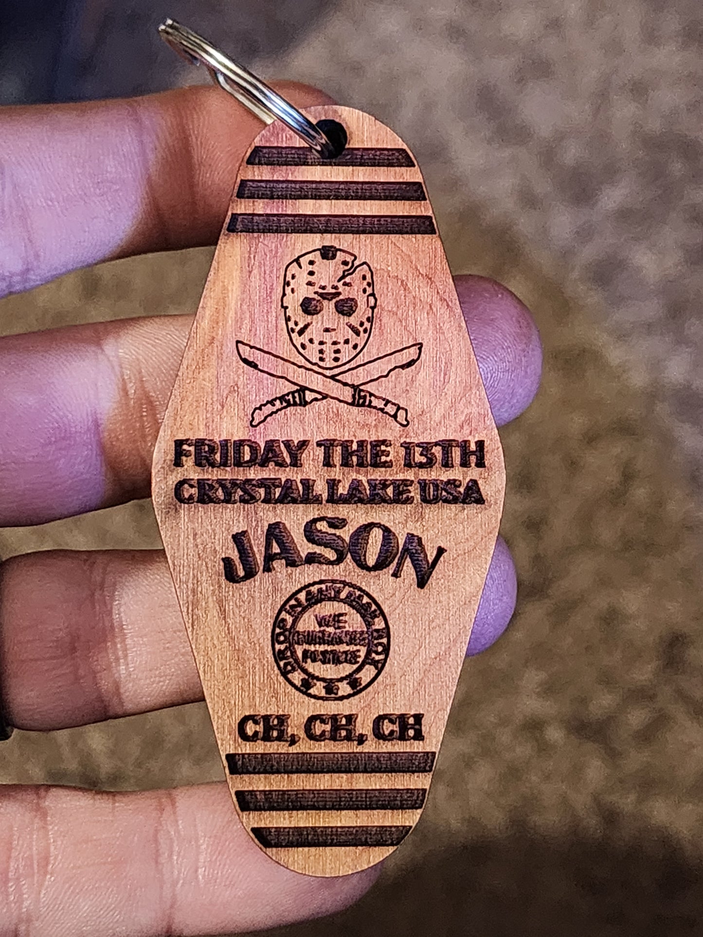 Jason Hotel Keychain - Cedar Wood (Friday 13th)