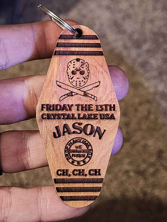 Jason Hotel Keychain - Cedar Wood (Friday 13th)