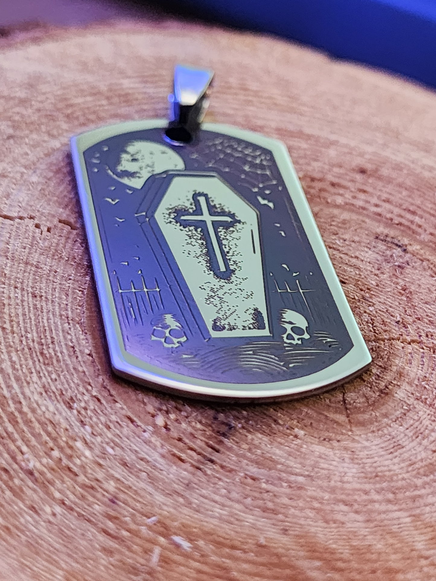 Night at the graveyard, Dog Tag jewelry!