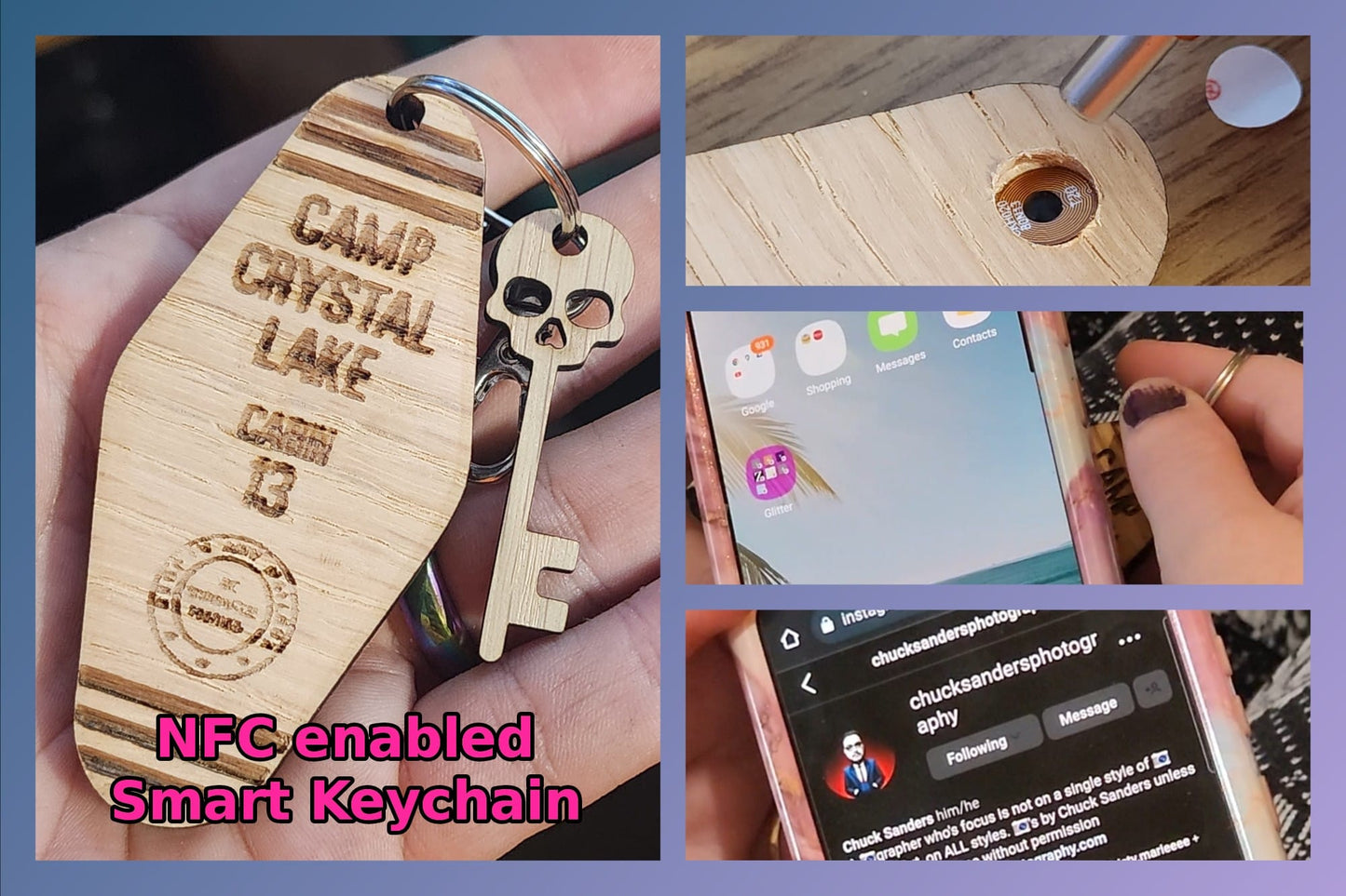 Crystal Lake Keychain (with or without NFC)