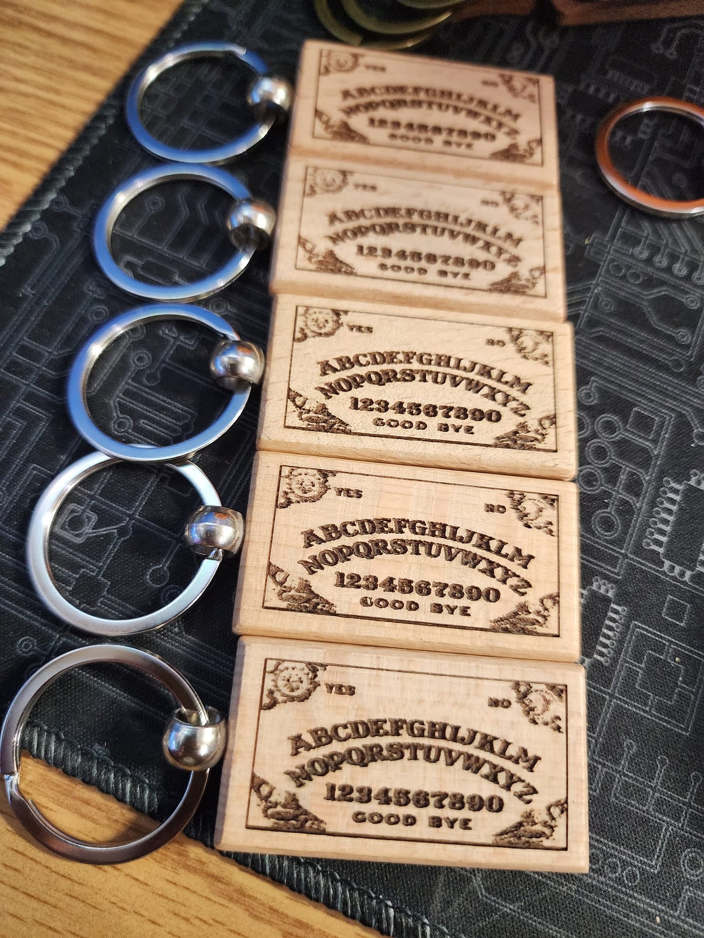 Spirit Board Keychain (Includes Planchette)