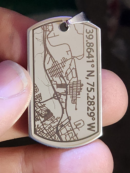 Tinicum Township on a Polished Stainless Dog Tag!