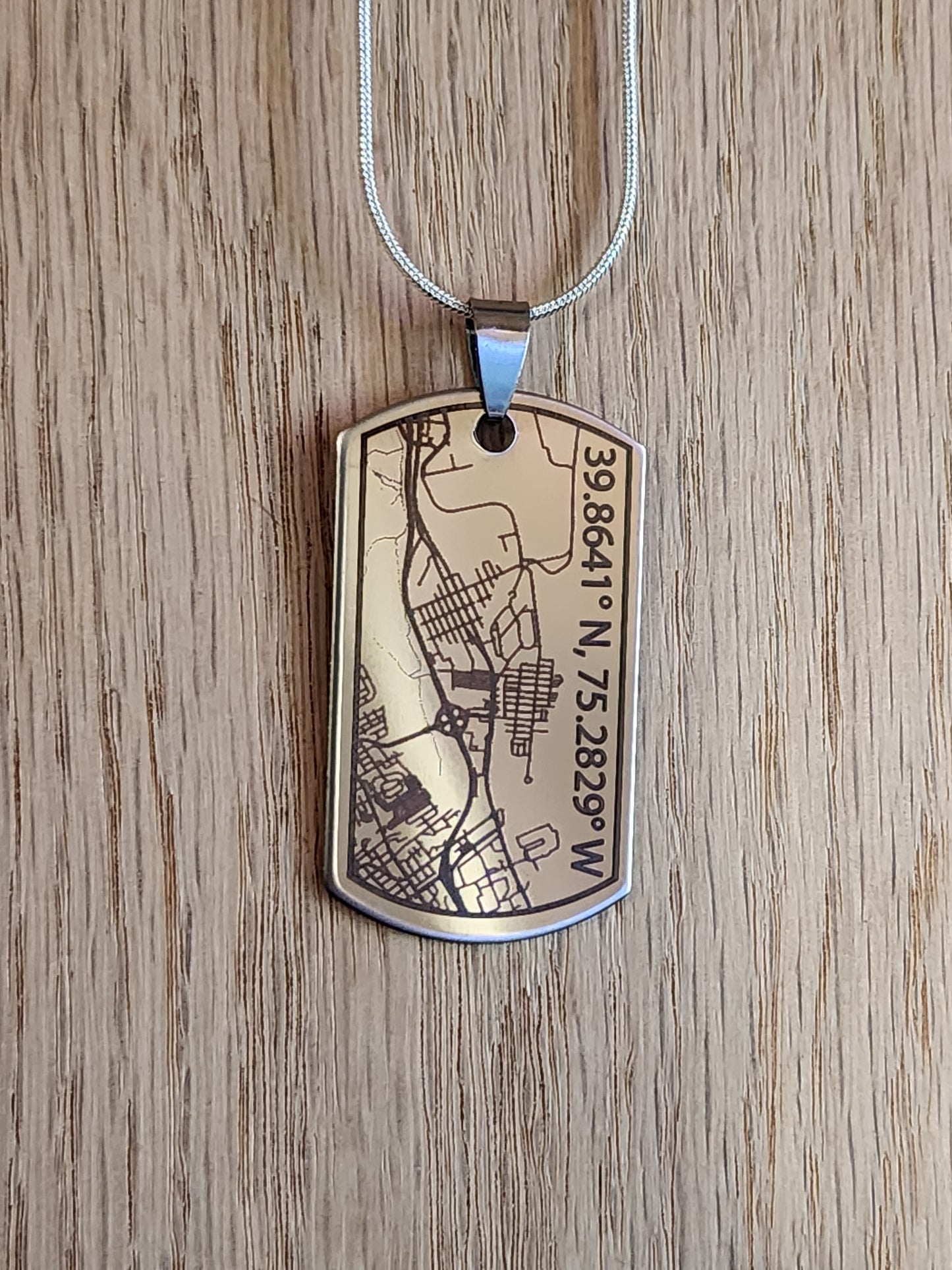 Tinicum Township on a Polished Stainless Dog Tag!